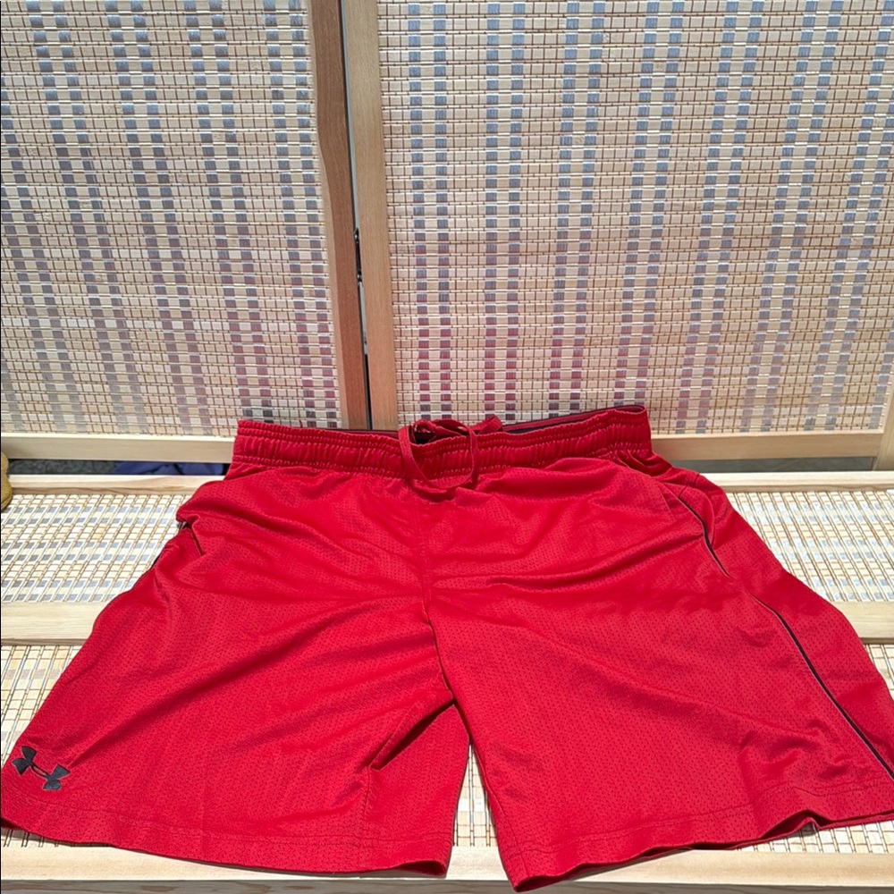 Under Armour Red Athletic Shorts Lightweight Performance